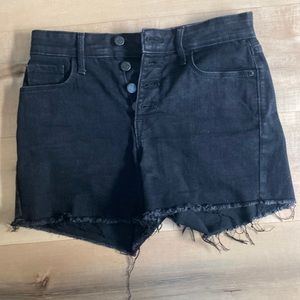 Black cut off denim shorts